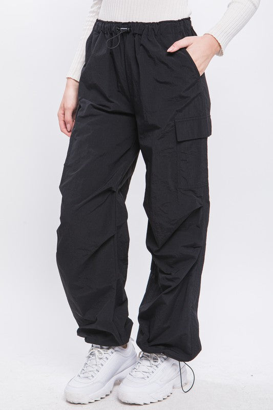Parachute Cargo Pants, black