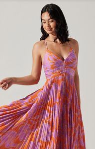 ASTR Blythe Midi Dress, Orange Purple