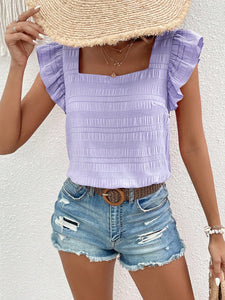 Ruffled Square Neck Top