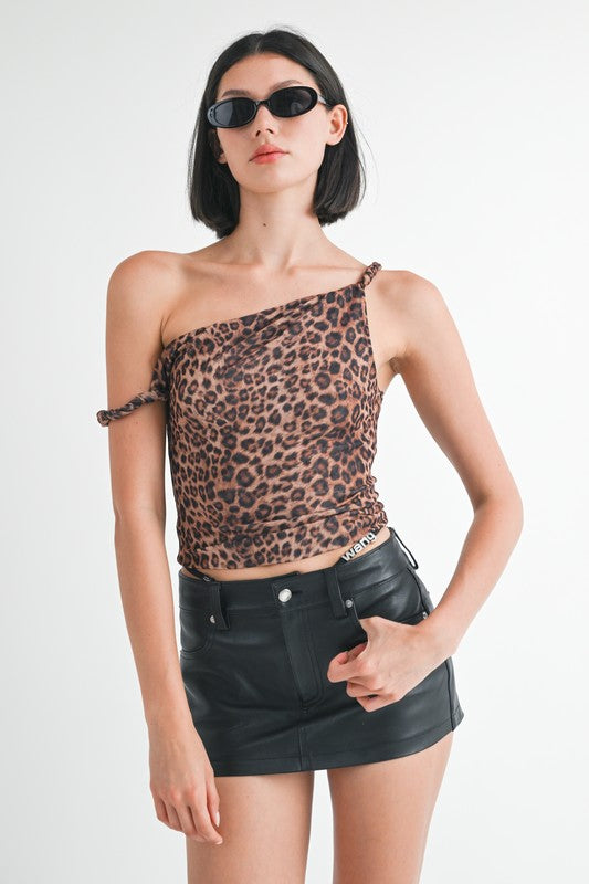 Animal Print Off the Shoulder Top