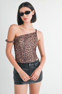 Animal Print Off the Shoulder Top