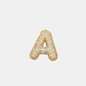 Rhinestone Bubble Initial Necklace A-K