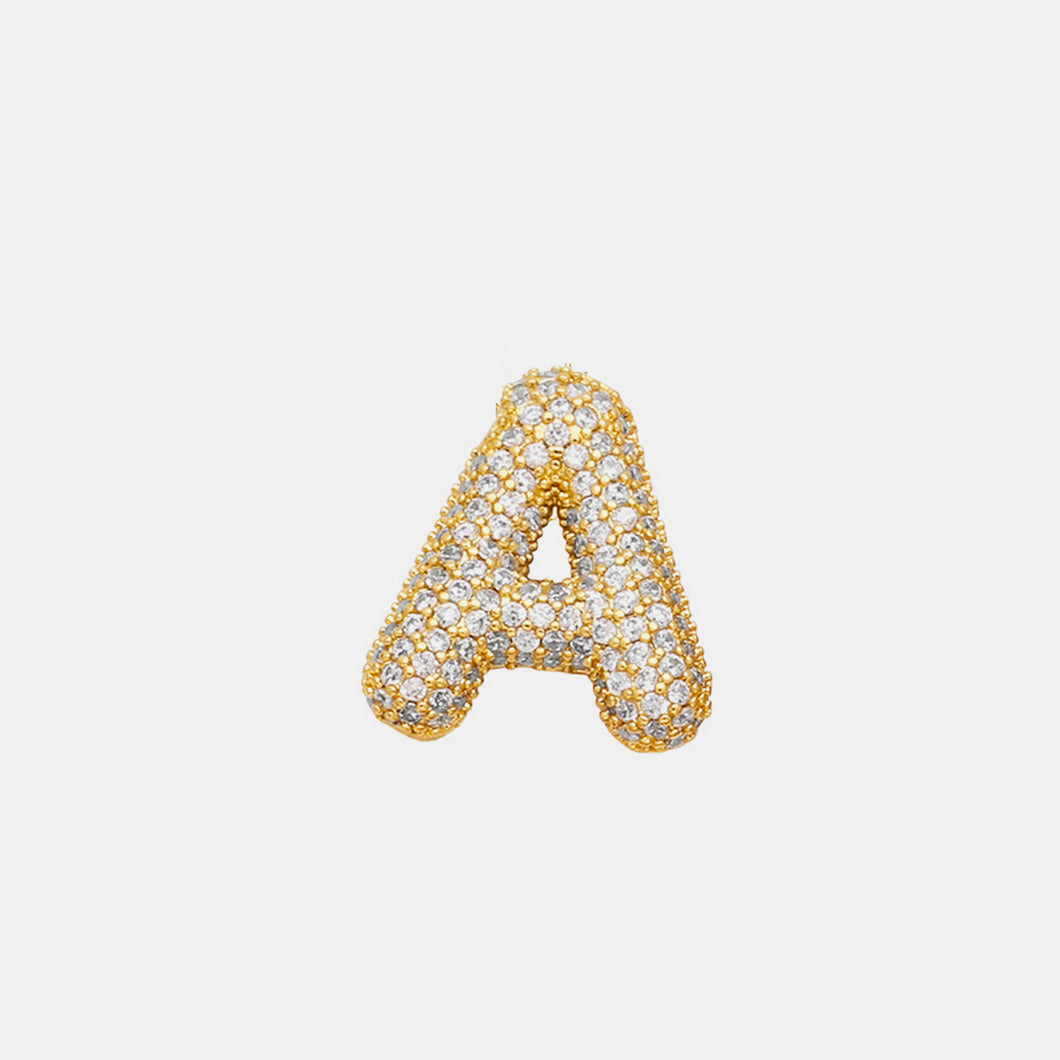 Rhinestone Bubble Initial Necklace A-K