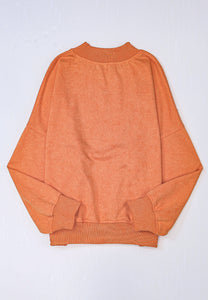 Mock Neck Dropped Shoulder Sweatshirt