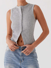 Load image into Gallery viewer, Lovelet Button Up Round Neck Tank
