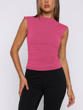 Load image into Gallery viewer, Lovelet Ruched Mock Neck Tank
