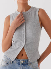 Load image into Gallery viewer, Lovelet Button Up Round Neck Tank
