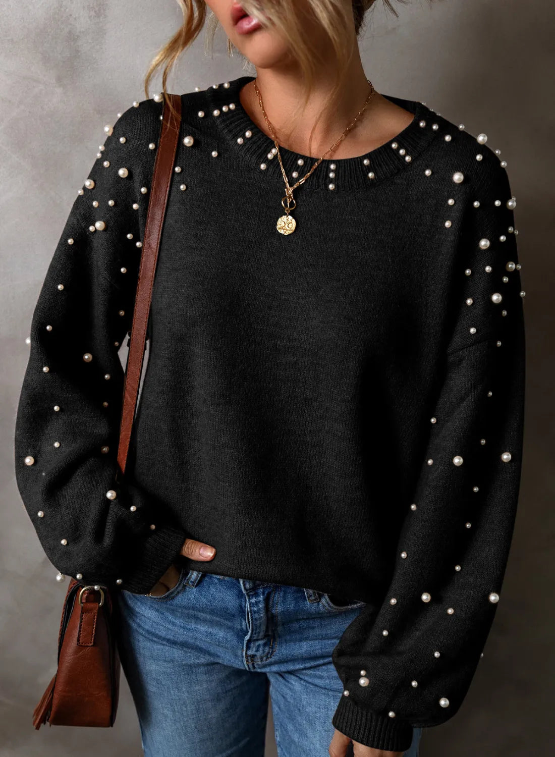 Embellished Pearl Sweater