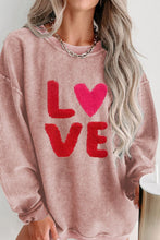 Load image into Gallery viewer, Valentine’s Day LOVE Round Neck Long Sleeve Sweatshirt
