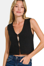 Load image into Gallery viewer, Zenana Hook and Eye Closure V-Neck Sweater Vest
