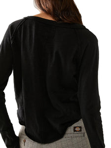 Notched Long Sleeve T-Shirt