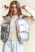 Load image into Gallery viewer, Shiny Metallic Puffer Vest
