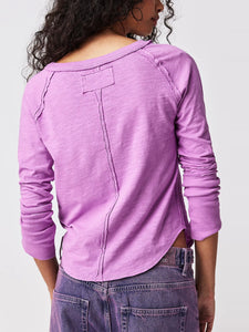 Notched Long Sleeve T-Shirt