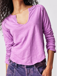 Notched Long Sleeve T-Shirt