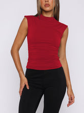 Load image into Gallery viewer, Lovelet Ruched Mock Neck Tank
