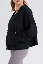 Load image into Gallery viewer, Drawstring Frayed Hem Long Sleeve Hoodie
