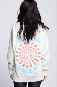 Recycled Karma The Rolling Stones Concert Sweatshirt, Ivory