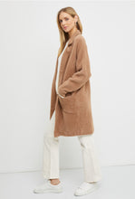 Load image into Gallery viewer, Long Fuzzy Coat, Taupe
