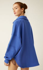Free People Warm Down Pullover, Cobalt