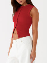 Load image into Gallery viewer, Lovelet Button Up Round Neck Tank
