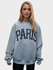 Basic Bae PARIS Round Neck Long Sleeve Air Scuba Sweatshirt