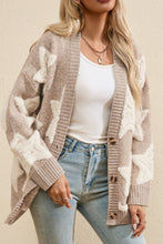 Load image into Gallery viewer, Sherpa Star V-Neck Cardigan with Pockets
