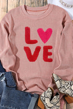 Load image into Gallery viewer, Valentine’s Day LOVE Round Neck Long Sleeve Sweatshirt
