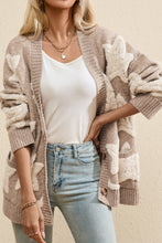 Load image into Gallery viewer, Sherpa Star V-Neck Cardigan with Pockets
