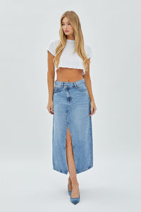 Hidden Jeans Peyton Maxi Crossover Skirt with Side Slit