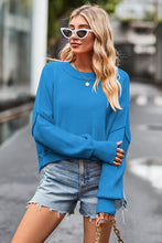 Load image into Gallery viewer, Round Neck Drop Shoulder Long Sleeve Sweater
